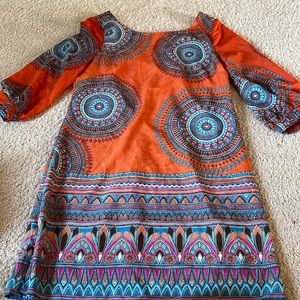 Patterned tunic dress. Silk